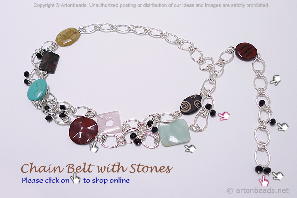 Chain Belt with Stones