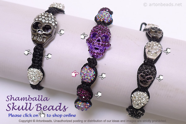 Shamballa Skull Beads