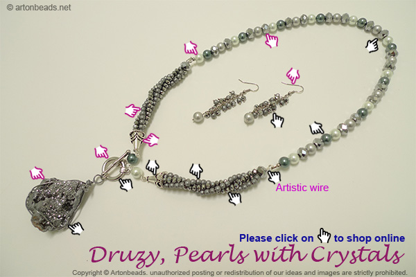Druzy, Pearls With Crystals