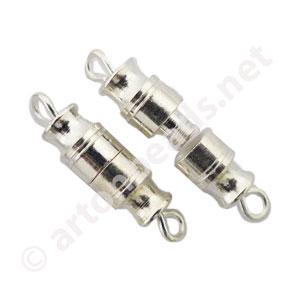 *Screw Clasp - 925 Silver Plated - 19x4.8mm - 8pcs
