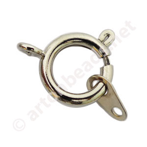 Spring Ring Clasp - White Gold Plated - 12mm - 10pcs