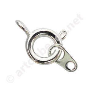 Spring Ring Clasp - 925 Silver Plated - 7mm - 10pcs