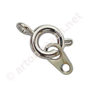 Spring Ring Clasp - White Gold Plated - 6mm - 50pcs