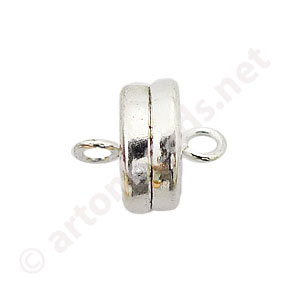 *Magnetic Clasp - 925 Silver Plated - 9.3x8mm - 3pcs