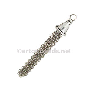 Chain Tassel - Antique Silver Plated - 60mm - 2pcs