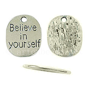 *Casting Charm - Believe In Yourself - 18x22mm - 6pcs