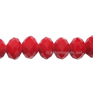 Dark Red Coral - 6x8mm Chinese Machine Cut Crystal A+