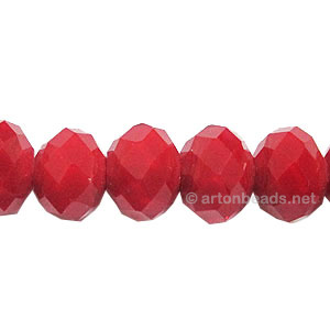 Dark Red Coral - 8x10mm Chinese Machine Cut Crystal A+
