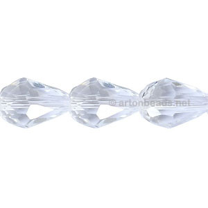 Chinese Machine Cut Crystal Drops - 10x15mm - Crystal - Click Image to Close