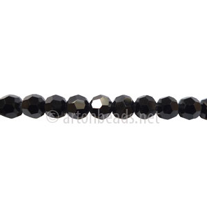 Chinese Crystal Bead - Faceted Round - Jet - 4mm