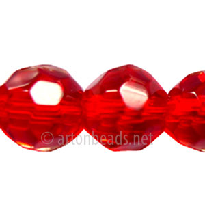 Chinese Crystal Bead - Faceted Round - Siam Luster - 18mm - Click Image to Close