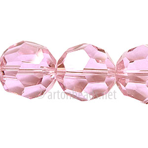 Chinese Crystal Bead - Faceted Round - Light Rose - 18mm