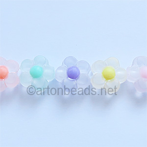 *Acrylic Beads - Flowers - 5.5X12mm - 11"