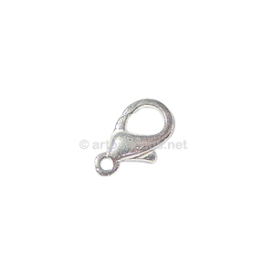 Lobster Clasp - 925 Silver Plated - 12mm - 10pcs