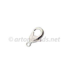 Brass Base Lobster Clasp - 925 Silver Plated - 12mm - 10pcs