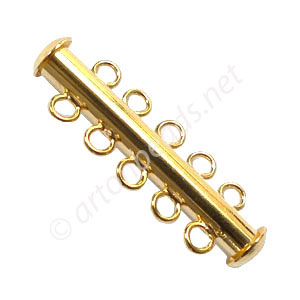Multi-strand Tube Clasp - 18k Gold Plated - 5 strands-32x10.8mm