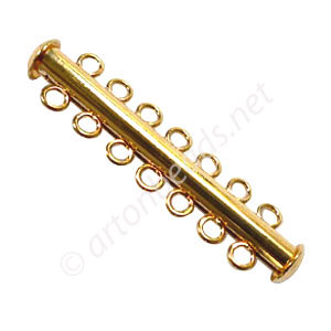 Multi-strand Tube Clasp - 18k Gold Plated-7 strands-41.5x10.7mm