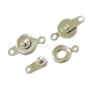 *Snap Clasp - White Gold Plated - 7.5mm - 10pcs