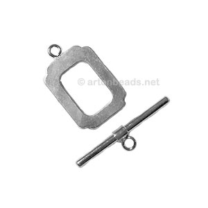 Toggle Clasp - 925 Silver Plated - 20x12.6mm - 2 Sets