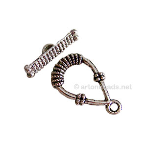 *Toggle Clasp - Antique silver plated - 24.5x14mm - 6 Sets