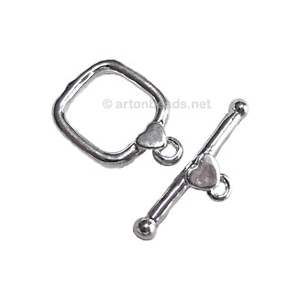Toggle Clasp - 925 silver plated - 14mm - 4 Sets