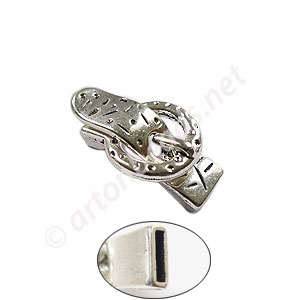 Magnetic Clasp - Antique Silver Plated - ID 9.3x2mm - 1 Set