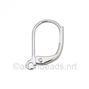 Earring Leverback - 925 Silver Plated - 15mm - 12pcs