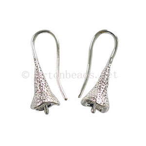 Earring Hook - Glue On - 925 Silver Plated - 7mm - 2pcs
