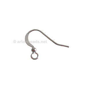 Flat fish hook - White gold plated - 15mm - 100pcs - Click Image to Close