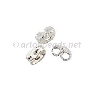 *Earring Back - 925 Silver Plated - 4.5x6mm - 100pcs