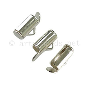 Slider End Tube - 925 Silver Plated - ID 2.8x9mm - 12pcs
