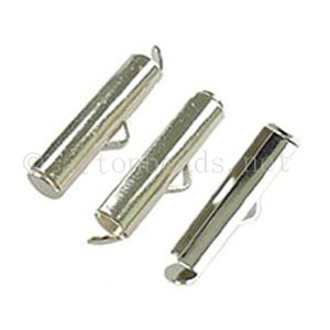 Slider End Tube - 925 Silver Plated - ID 2.8x20mm - 6pcs