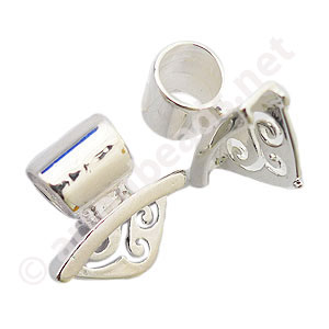 Glue-on Bail - 925 Silver Plated - 8mm - 2pcs