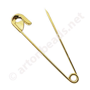 Safety Pin - 18k Gold Plated - 50mm - 50pcs