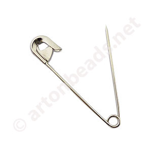 Safety Pin - White Gold Plated - 38mm - 50pcs
