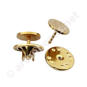 Tie Tack - 18k Gold Plated - 9x9mm - 10 Sets
