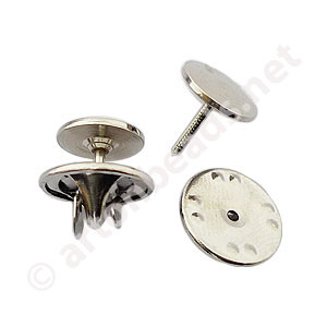 Tie Tack - White Gold Plated - 9x9mm - 50 Sets