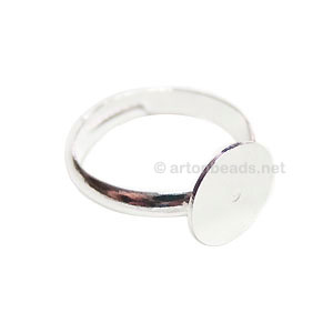 Ring Base 925 Silver Plated - Adjustable - 10mm - 5pcs
