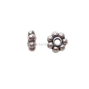 Base Metal Spacer Bead - Antique Silver Plated - 5mm - 70pcs