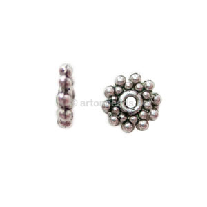 Base Metal Spacer Bead - Antique Silver Plated - 8mm - 40pcs