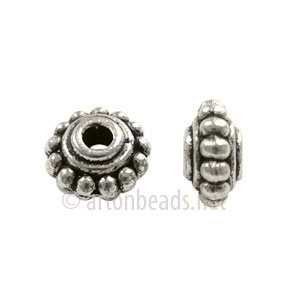 Base Metal Spacer Bead - Antique Silver Plated - 8mm - 25pcs