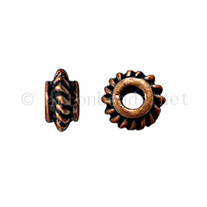 Base Metal Spacer Bead - Antique Copper Plated-3x5.7mm-40pcs