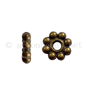 Base Metal Spacer Bead - Antique Brass Plated-6mm-70pcs