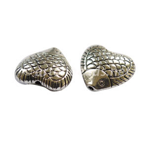 Metal Bead - Antique Silver Plated - 16x16mm - 4pcs