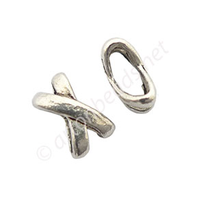 Silder - Antique Silver Plated - 6x10mm- 20pcs