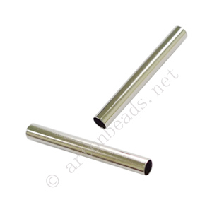 Tube - White Gold Plated - ID 2.3mm - 20pcs