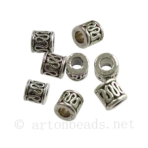 Tube/Bead - Antique Silver Plated - ID 2.3mm - 40pcs