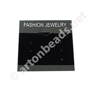 Earring Card - Black - 50x50mm - 100pcs - Click Image to Close