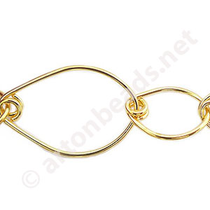 Chain(226519W) - 18K Gold Plated - 18X26mm - 1m - Click Image to Close