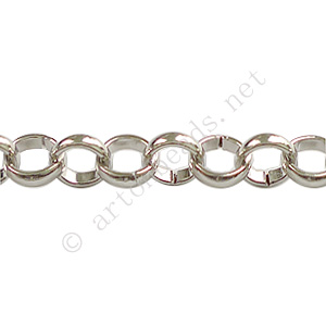 *Chain(8.0BLS) - White Gold Plated - 8.0mm - 1m
